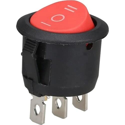 3 Pin Round Snap Rocker Boat Switch Black for Car Auto Boat Household Appliances