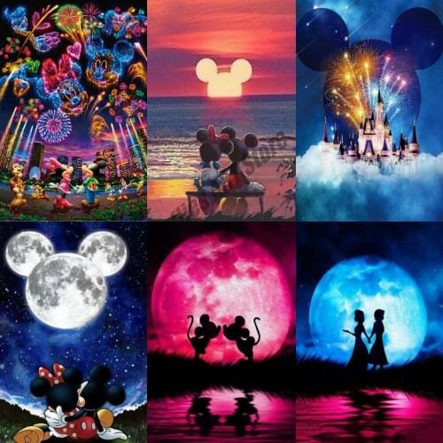 Full Square Drill 5D Diamond Painting Disney "Princess Shadow Moon"Diamond Embroidery Cross Stitch Kits Mosaic Home Decor