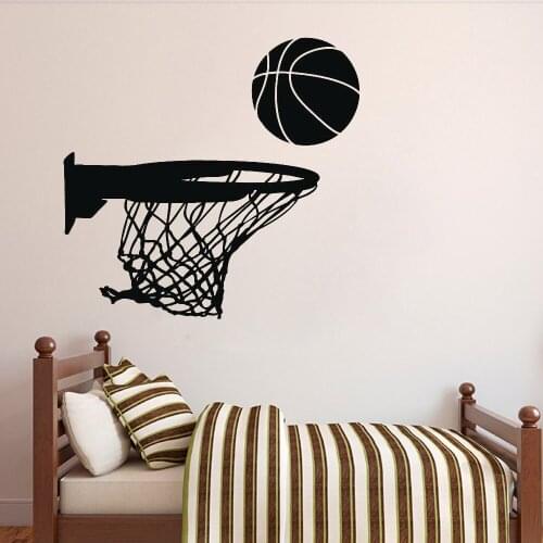 Basketball Hoop Wall Vinyl Sticker for Boys Room Sports Decor Garage Man Cave Decoration Wall Decals Bedroom Murals P402