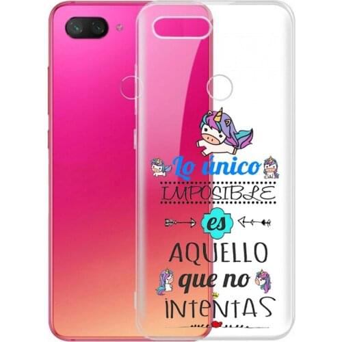 Stand case gel TPU Xiaomi Mi 8 | Mi 8 Lite Frase Unico Unicorn costume drawing Clear
