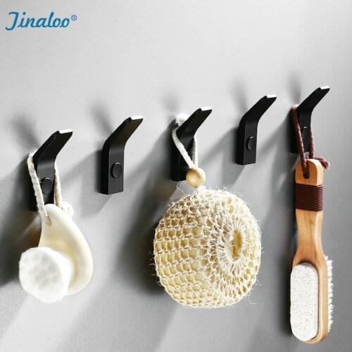 Black&White Space Aluminum Robe Hooks Wall Hang Mounted Towel Hook Clothes Hook Bathroom Hardware Door Hook