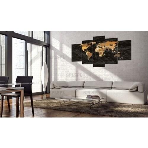 Black and Gold Canvas Painting World City Maps Wall Art Scandinavian Posters and Prints Pictures Living Room Modern Home Decor