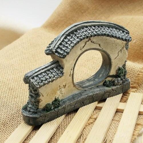 Fish Tank Decor Stones 15cm Aquarium Ornament Door Yard Traditional Courtyard Shrimp Ceramic Rock Cave Decoration