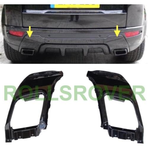 ROLLSROVER Gloss Black Rear Bumper Insert Exhaust Cover For Range Rover Evoque Dynamic 2012-2018 OEM LR028089 LR028087