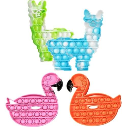 Cute Animal Alpaca Flamingo Squeeze Simple Dimple Soft Ball Decompression Toys Children Hand Fidget Toy Relieve Stress Kids Gift