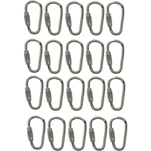 20 Pieces Mini Steel Screw Carabiners Climbing Carabiners Aluminum