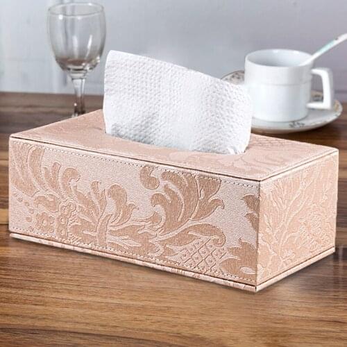 Fashion Paper Rack Elegant Car Home Rectangular PU Leather Shaped Tissue Box Container Rectangular Towel Napkin Tissue Holder