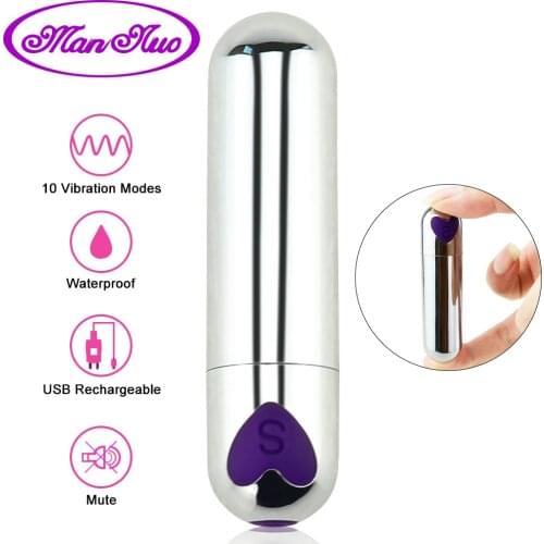 Man nuo10 Speed Vibrating Mini Bullet Waterproof Vibrator G-spot Massager Sex Toys for Woman Adult Sex Product USB Vibrators