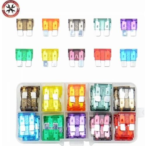 50/100Pcs Blade Car Fuse Assortment Set for Auto Car Truck 2.5/3/5/7.5/10/15/20/25/30/35A Fuse Car Truck Blade Fuse Plastic Box