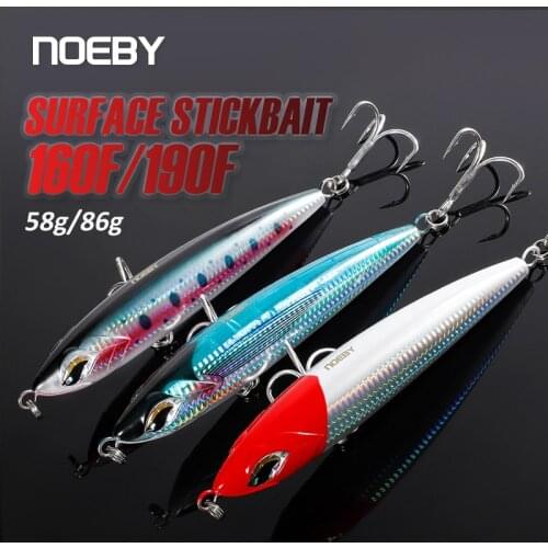 Noeby Topwater Pencil Fishing Lure 160mm 58g 190mm 86g Floating Wobblers Artificial Hard Bait for GT Sea Bass Fishing Lures