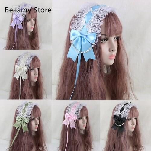 Olitas hair ornament, angel handle, widened lace bow headdress