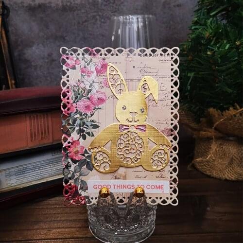 Panalisacraft Lace Easter bunny rabbit Metal Cutting Dies for DIY Scrapbooking/Card Making/Kids Fun Decoration Supplies