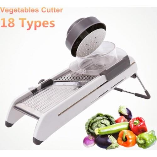 Professional Vegetable Slicer with Adjustable Stainless Steel Blades Manual Mandoline Onion Cutter Kitchen Garlic Crusher Tool