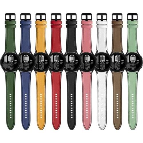 Leather Silicone Strap For Samsung Galaxy Watch 4 Classic 46mm 42mm/Galaxy Watch 4 44mm 40mm Replacement Wrist Band Accessories
