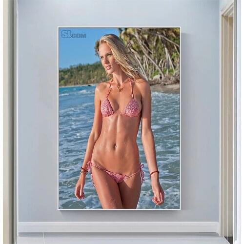 Anne Vyalitsyna Sexy Model Pretty Girl Swimsuit Pose Wall Silk Cloth HD Poster Art Home Decoration Gift