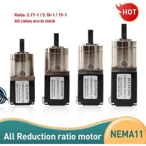 Nema11 Stepper Motor 11HS2810 3410 4010 5010-PG Moto 4-lead 28 motor Extruder Gear Stepper Motor Ratio 5.18 Planetary Gearbox