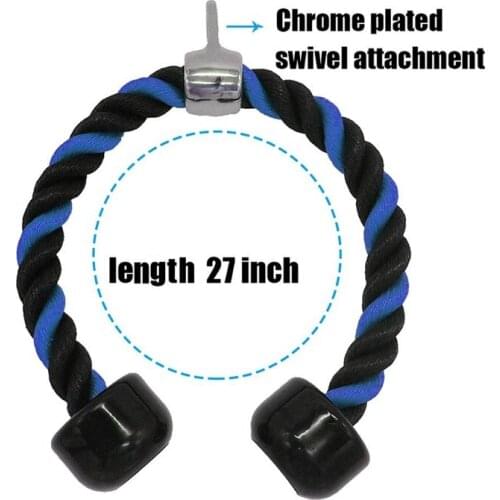 Heavy Duty Biceps Tricep Training Nylon Pull Rope with Stainless Steel Snap Hook L9BD
