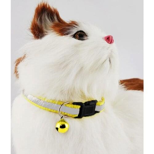 1pc Adjustable Pet Cat Dog Puppy Reflective Collars Safety Buckle Bell Neck Strap Dog Supplies Cat Collars Pet supplies Products