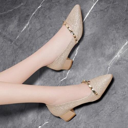 4cm High-heeled shoes2021 Summer Office Shoes Women Pumps High Heels Party Simple Pointed Shallow High Heels Woman Office Shoes