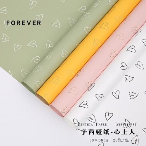 20pcs Heat Design Opp Film Rose Bouquets Wrapping Materials for Valentines Day Matt Korean Flower Wrapping Paper