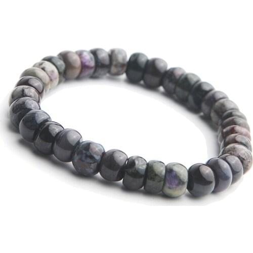 Genuine Natural Sugilite Gems Stone Crystal Abacus Marquise Bead Stretch Bracelets For Women Female