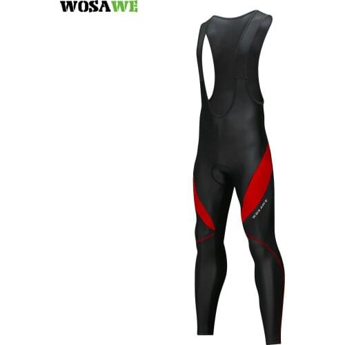 WOSAWE Winter Mens Cycling Bib Pants with Gel Padd Bike Legging Racing Bike Clothings Cycling Tights MTB Trousers