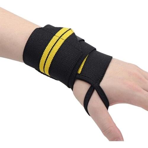 1 Pair Wristband Wrist Wraps Weight Lifting Gym Training Fitness Thumb Brace Straps Crossfit Powerlifting Weightlifting Bandage