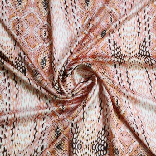 100cm*150cm Soft African Gown Material Silky Satin Charmeuse Crepe Fabric Snake Pattern