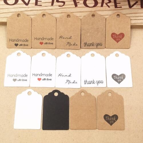 300pcs 3x2cm DIY Kraft Paper Gift Tags Brown Round Packing Label Luggage Wedding Note price Hang tag For Jewelry/Gift/Flower