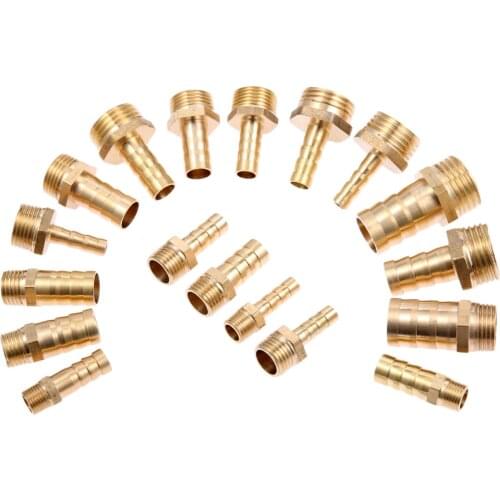 5Pc Brass Pipe Fitting 6mm 8mm 10mm 12mm 16mm Hose Barb Tail 1/8" 1/4" 1/2" 3/8" Male Threaded Connector Joint Coupler Adapter