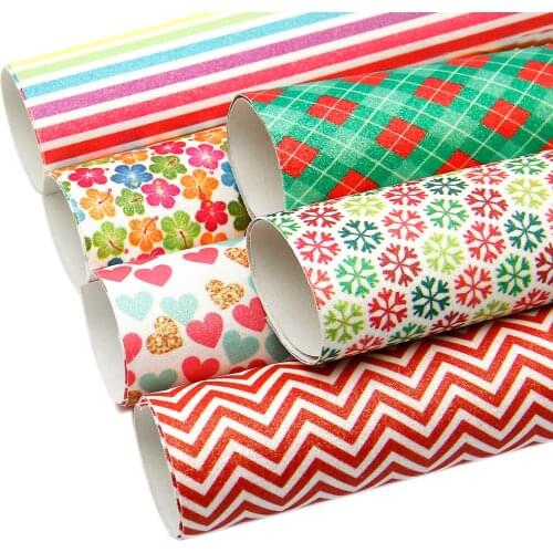 David accessories 20x33cm glitter Faux Synthetic Leather DIY Holiday Christmas Sewing Garment Knotbow Bag Crafts,1Yc4723