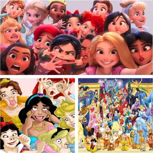 Disney princess full square 5D diy diamond painting cartoon character diamond embroidery cross stitch mosaic home decoration