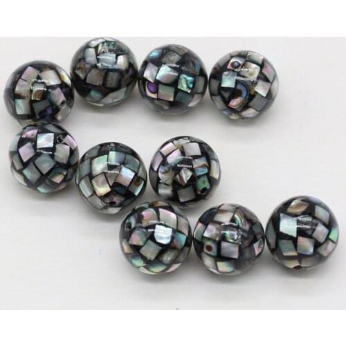 5pcs/lot Natural Abalone Shell Beads Fine Round Shape Loose Beads for Making Jewelry Necklace Bracelet Accessories 12x12mm