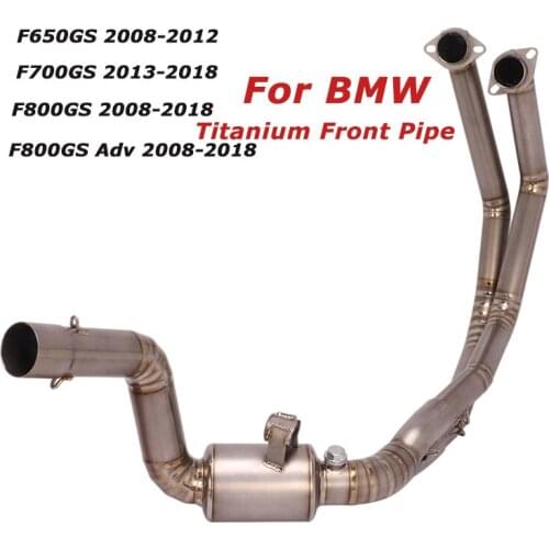 For BMW F650GS F700GS F800GS ADV Titanium Motorcycle Exhaust Front Header Link Pipe Slip on Stock Exhaust Tips