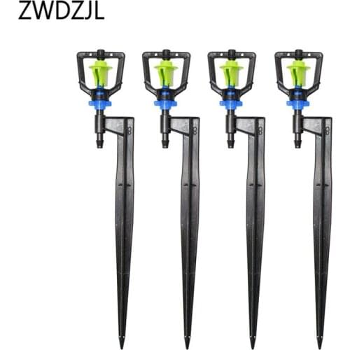 IRRIGATION nozzles plastic spike watering flower 360 degrees rotating water sprinklers irrigation Greenhouse 1/4" 8Pcs