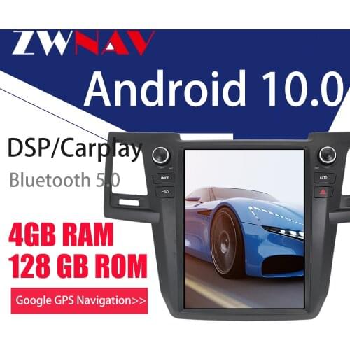 128G Tesla Screen For TOYOTA Fortuner HILUX Revo 2005-2015 Android10 Car Multimedia Player Radio Audio GPS Auto Stereo Head Unit
