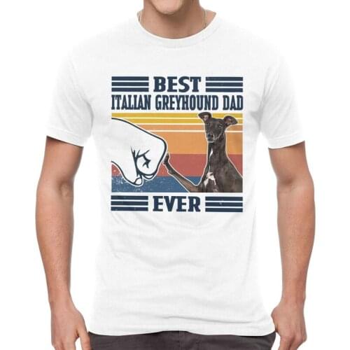 Italian Greyhound Dad Ever Vintage Fathers Day T-shirt Men Novelty T Shirt Short Sleeve Cotton Sighthound Whippet Dog Tshirt Tee