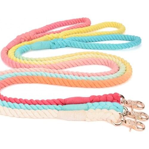 Gradient Wear-resistant Braid Cotton Rope Dog Walking Traction Leash Pet Supply