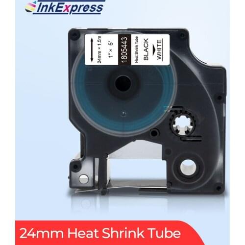 InkExpress 24mm 1805443 Tape For DYMO 1805443 Rhino IND Heat Shrink Tube Label Industrial Tape For DYMO Rhino 6000 Label Maker