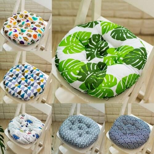 40cm Boho Style Round Sofa Chairs Floor Pillow Leaves Geometric Patterns Thick Filled Tatami Stool Seat Cushion Pads Home