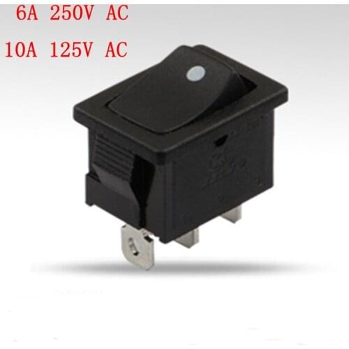 Rocker switch 15*21 copper foot Tripod 2 speed rocker switch KCD1-106B-3P single reset