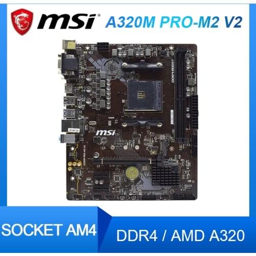 MSI A320M PRO-M2 V2 desktop motherboard Socket am4 ddr4 memory rams M.2 SATAIII ssd HDMI+VGA+DVI PCI-E 3.0 X16 used motherboard