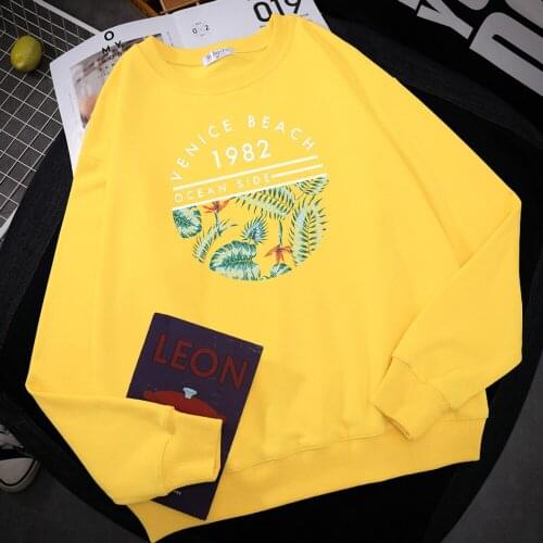 Venice Beach 1982 Ocean Side Printed Man Hoody Street Comfortable Sweatshirt Autumn Soft Hooded hip hop Warm Unisex Sportswears