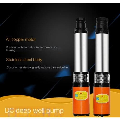 12V/24V High Lift 20m Solar Water Pump High Pressure Deep Well Pump Submersible DC Pump Agricultural Irrigation Garden Home