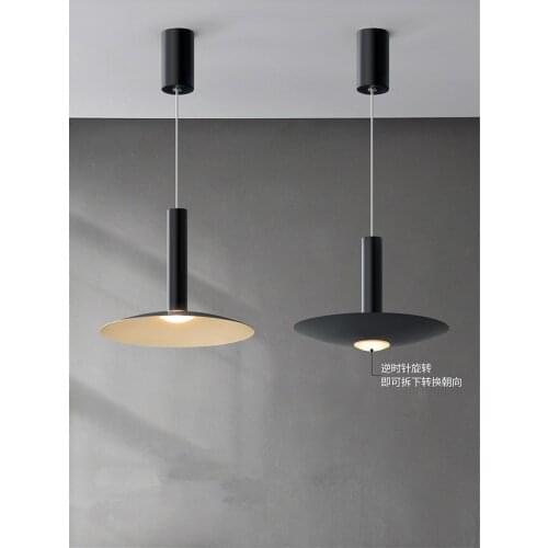 Nordic aluminum black white LED pendant lights bedroom modern small restaurant study lighting hanging dining room lamps
