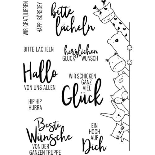 German Words Transparent Clear Stamps for DIY Scrapbooking/Card Making/Kids Christmas Fun Decoration Supplies ST0128