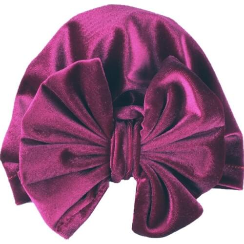 New Velvet Baby Hat for Girls Big Bow Winter Baby Turban Hat Photography Props Elastic Kids Beanie Cap Baby Accessories 11 Color