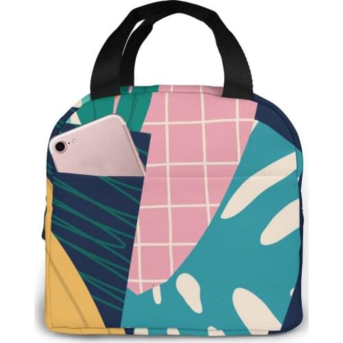 Modern Exotic Jungle Fruits And Plants Cooler Bag Portable Zipper Thermal Lunch Bag Convenient Lunch Box Tote Food Bag