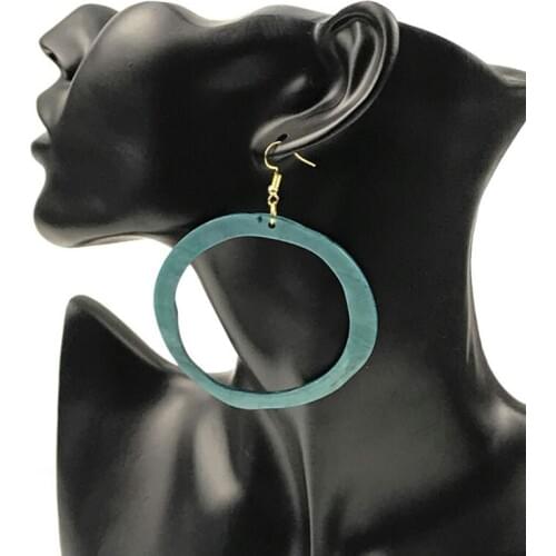 Temperamental fashion women earrings with round and irregular character alloy exaggerated ladies acetate earrings 2018 new