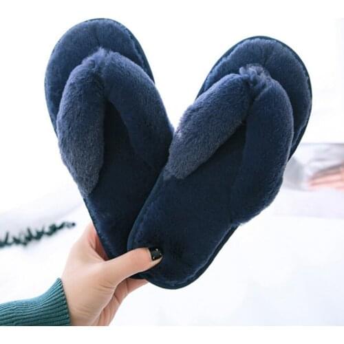 Warm Fur Slippers Women Cozy Faux Fur Cross Indoor Floor Slides Soft Furry Flat Household Shoes Ladies Casual Fluffy Flip Flops